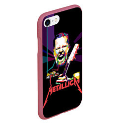 Чехол iPhone 7/8 матовый Metallica: James Alan Hatfield, цвет: 3D-малиновый — фото 2