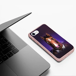 Чехол iPhone 7/8 матовый BoJack, цвет: 3D-светло-розовый — фото 2