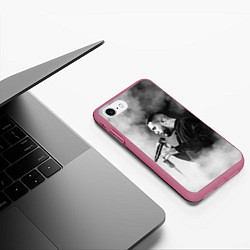 Чехол iPhone 7/8 матовый Jah Khalib: Black mist, цвет: 3D-малиновый — фото 2