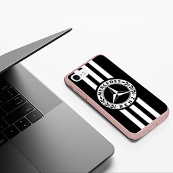 Чехол iPhone 7/8 матовый Mercedes-Benz Black, цвет: 3D-светло-розовый — фото 2