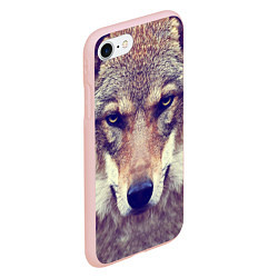 Чехол iPhone 7/8 матовый Angry Wolf, цвет: 3D-светло-розовый — фото 2