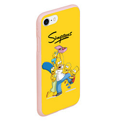 Чехол iPhone 7/8 матовый Simpsons Family, цвет: 3D-светло-розовый — фото 2