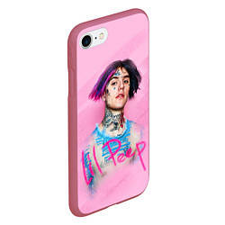 Чехол iPhone 7/8 матовый Lil Peep: Pink Style, цвет: 3D-малиновый — фото 2