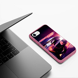 Чехол iPhone 7/8 матовый NFS: Payback Speed, цвет: 3D-малиновый — фото 2