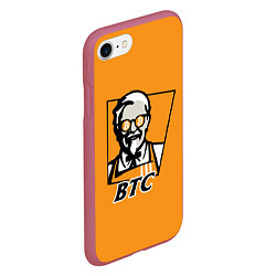 Чехол iPhone 7/8 матовый BTC vs KFC, цвет: 3D-малиновый — фото 2