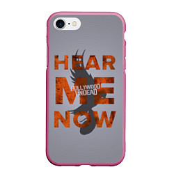 Чехол iPhone 7/8 матовый Hollywood Undead: Hear me now, цвет: 3D-малиновый
