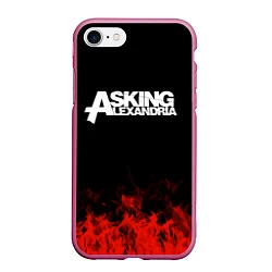 Чехол iPhone 7/8 матовый Asking Alexandria: Flame, цвет: 3D-малиновый