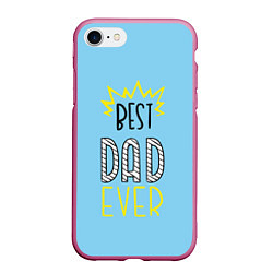 Чехол iPhone 7/8 матовый Best Dad Ever, цвет: 3D-малиновый