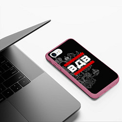 Чехол iPhone 7/8 матовый ВДВ: герб РФ, цвет: 3D-малиновый — фото 2