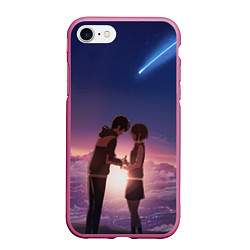 Чехол iPhone 7/8 матовый Your Name, цвет: 3D-малиновый