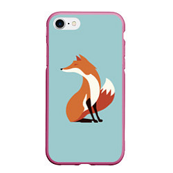 Чехол iPhone 7/8 матовый Minimal Fox, цвет: 3D-малиновый