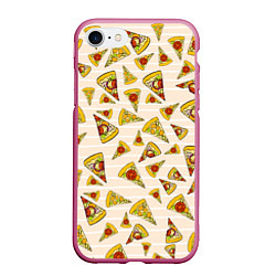 Чехол iPhone 7/8 матовый Pizza Love, цвет: 3D-малиновый
