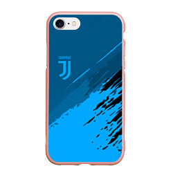 Чехол iPhone 7/8 матовый FC Juventus: Blue Original, цвет: 3D-светло-розовый