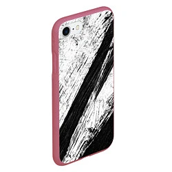 Чехол iPhone 7/8 матовый Белый и черный, цвет: 3D-малиновый — фото 2