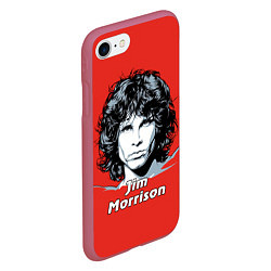 Чехол iPhone 7/8 матовый Jim Morrison, цвет: 3D-малиновый — фото 2