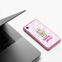 Чехол iPhone 7/8 матовый Пошлая Молли, цвет: 3D-малиновый — фото 2