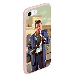 Чехол iPhone 7/8 матовый GTA V: Michael, цвет: 3D-светло-розовый — фото 2