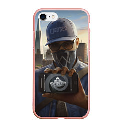 Чехол iPhone 7/8 матовый Watch Dogs Man, цвет: 3D-светло-розовый