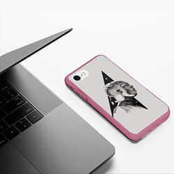 Чехол iPhone 7/8 матовый XXXtentacion, цвет: 3D-малиновый — фото 2
