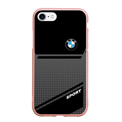 Чехол iPhone 7/8 матовый BMW SPORT БМВ СПОРТ, цвет: 3D-светло-розовый