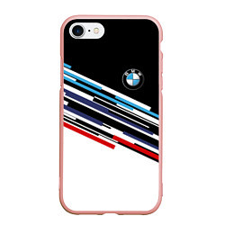 Чехол iPhone 7/8 матовый BMW BRAND COLOR БМВ, цвет: 3D-светло-розовый