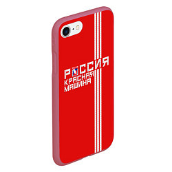 Чехол iPhone 7/8 матовый Россия: Красная Машина, цвет: 3D-малиновый — фото 2
