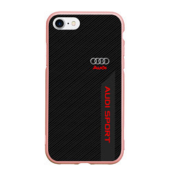 Чехол iPhone 7/8 матовый Audi: Sport Line, цвет: 3D-светло-розовый