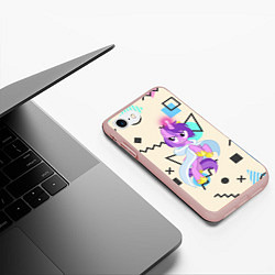 Чехол iPhone 7/8 матовый My Little Pony, цвет: 3D-светло-розовый — фото 2