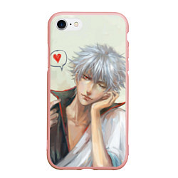 Чехол iPhone 7/8 матовый Sakata Gintoki, цвет: 3D-светло-розовый