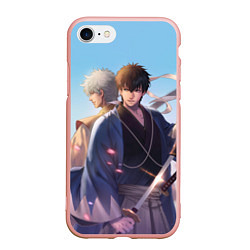 Чехол iPhone 7/8 матовый Gintama, цвет: 3D-светло-розовый