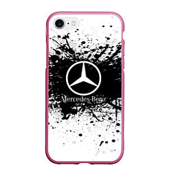 Чехол iPhone 7/8 матовый Mercedes-Benz: Black Spray, цвет: 3D-малиновый
