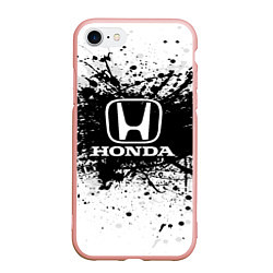 Чехол iPhone 7/8 матовый Honda: Black Spray, цвет: 3D-светло-розовый