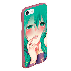 Чехол iPhone 7/8 матовый Miku Ahegao, цвет: 3D-малиновый — фото 2