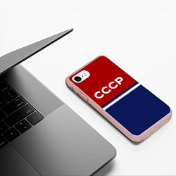 Чехол iPhone 7/8 матовый СССР: Спортсмен, цвет: 3D-светло-розовый — фото 2