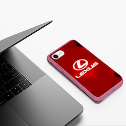 Чехол iPhone 7/8 матовый Lexus: Red Light, цвет: 3D-малиновый — фото 2