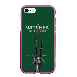 Чехол iPhone 7/8 матовый The Witcher: Wild Hunt, цвет: 3D-малиновый