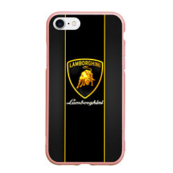 Чехол iPhone 7/8 матовый Lamborghini Luxury, цвет: 3D-светло-розовый