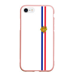 Чехол iPhone 7/8 матовый Франция: лента с гербом, цвет: 3D-светло-розовый