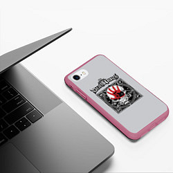 Чехол iPhone 7/8 матовый Death Punch, цвет: 3D-малиновый — фото 2