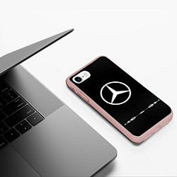 Чехол iPhone 7/8 матовый Mercedes: Black Abstract, цвет: 3D-светло-розовый — фото 2