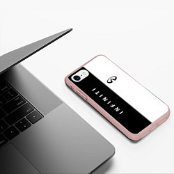 Чехол iPhone 7/8 матовый Infiniti: Black & White, цвет: 3D-светло-розовый — фото 2