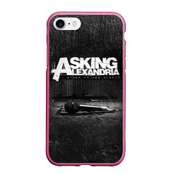 Чехол iPhone 7/8 матовый Asking Alexandria: Black Micro, цвет: 3D-малиновый