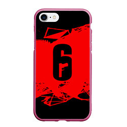 Чехол iPhone 7/8 матовый R6S: Red Outbreak, цвет: 3D-малиновый