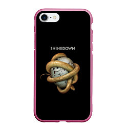 Чехол iPhone 7/8 матовый Shinedown: Threat To Survival, цвет: 3D-малиновый