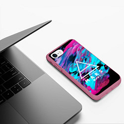 Чехол iPhone 7/8 матовый 30 STM: Neon Colours, цвет: 3D-малиновый — фото 2