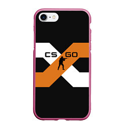 Чехол iPhone 7/8 матовый CS:GO X, цвет: 3D-малиновый