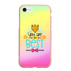 Чехол iPhone 7/8 матовый You are the best, цвет: 3D-светло-розовый