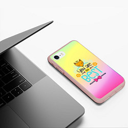Чехол iPhone 7/8 матовый You are the best, цвет: 3D-светло-розовый — фото 2