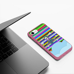 Чехол iPhone 7/8 матовый Telegram Durov, цвет: 3D-малиновый — фото 2