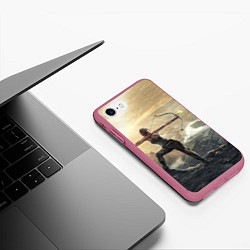 Чехол iPhone 7/8 матовый Tomb Raider, цвет: 3D-малиновый — фото 2
